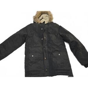 Old Navy Black Sherpa-Lined Winter Jacket with Hood, Size Large (
